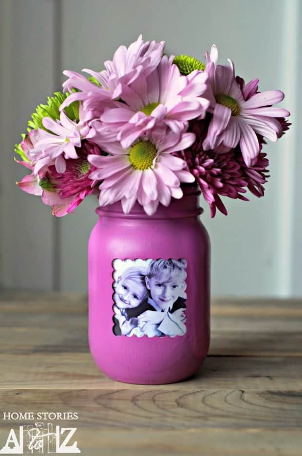 A vase filled with purple flowers