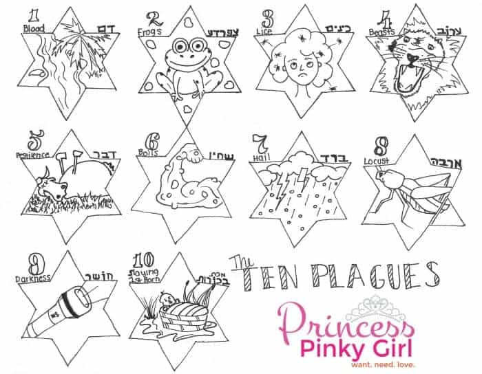 Passover Plagues free printable - Princess Pinky Girl