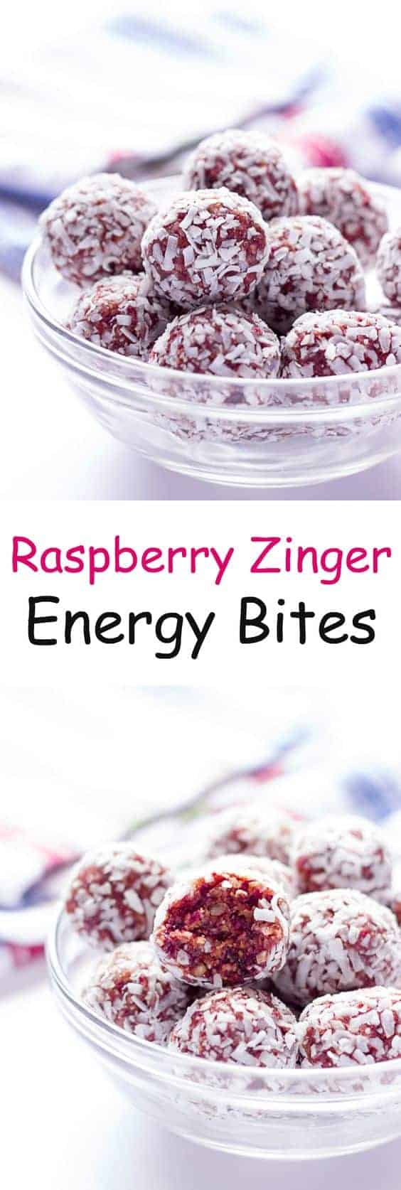 Raspberry Zinger Energy Balls by Wholesome Dish | Energy ball recipes that everyone will enjoy! 