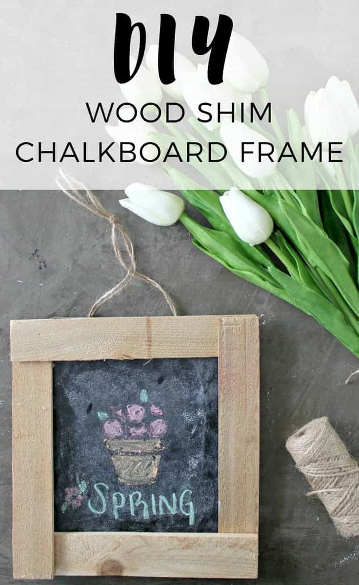 A wood frame with a chalkboard