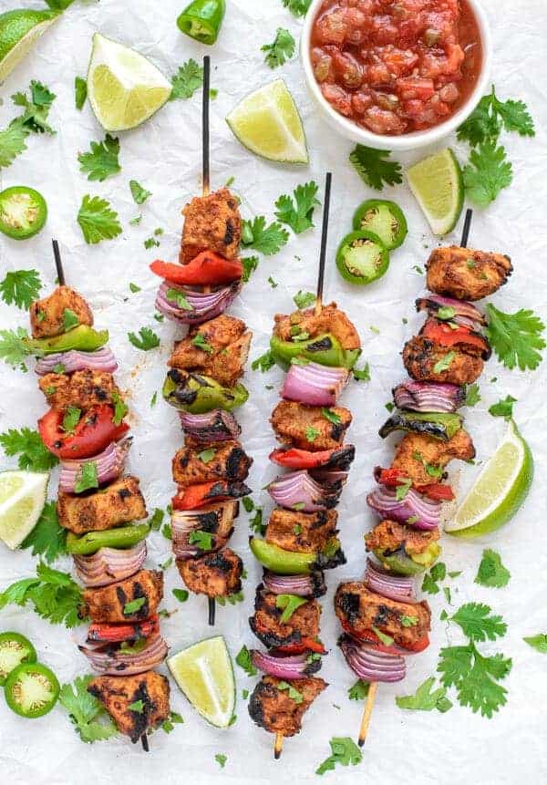 Grilled Fajita Chicken Kebabs by Well Plated | Great Grilling Hacks and Recipes