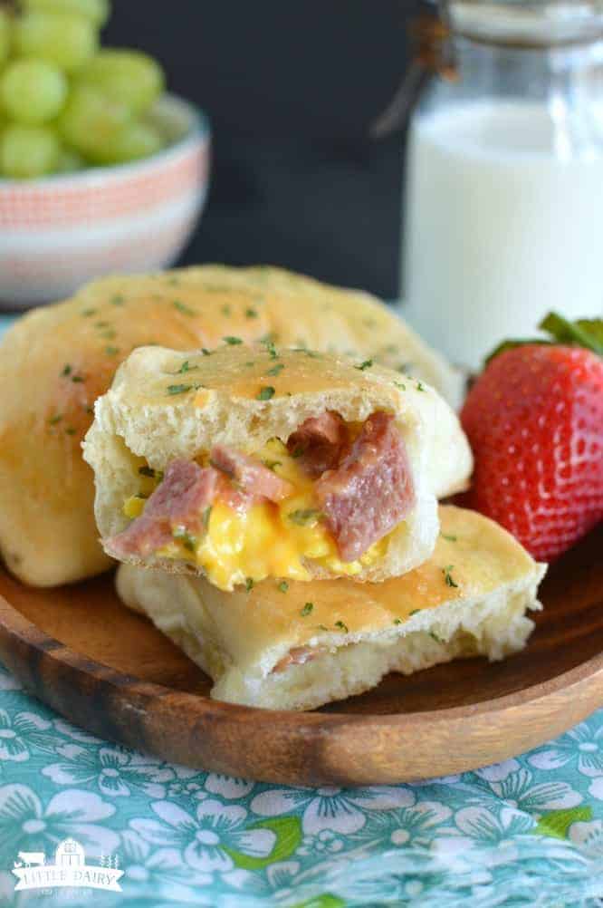 A close up of food on a table, with Egg and Calzone