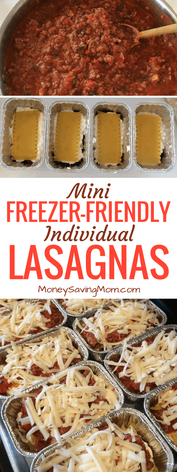 Mini Freezer Friendly Individual Meat Lasagnas | Easy and Delicious Make Ahead Meal Ideas