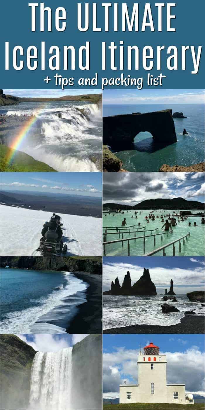 A collage image of Iceland