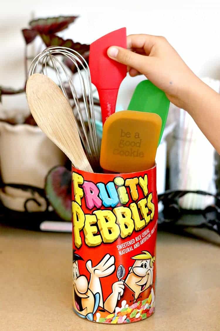 DIY fruity pebbles utensil holder 