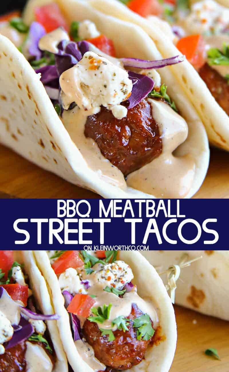 Barbecue meatball street tacos