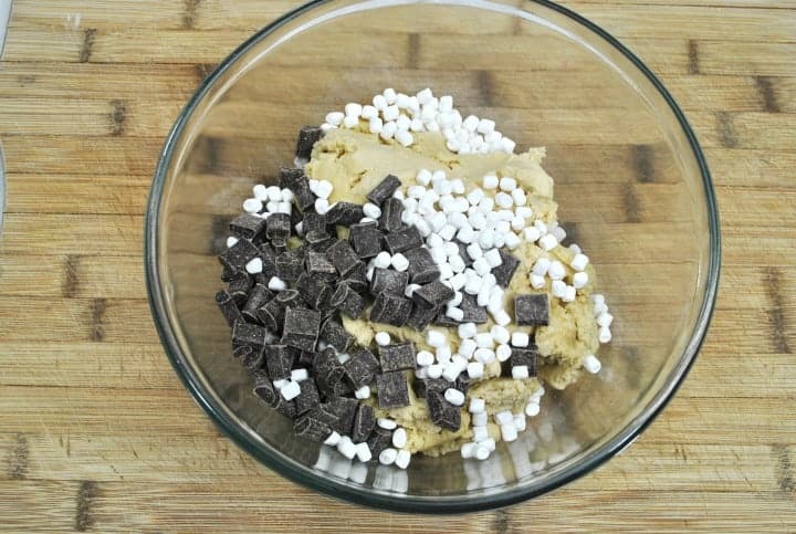 Chocolate Chip Cookie S'mores mix dough in bowl