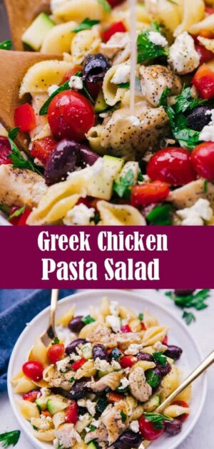 Greek Chicken Pasta Salad {Easy & Delicious} - Princess Pinky Girl