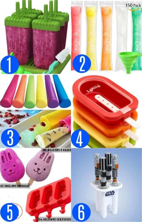  Popsicles Molds, Ozera Set of 6 Reusable Ice Pop Molds