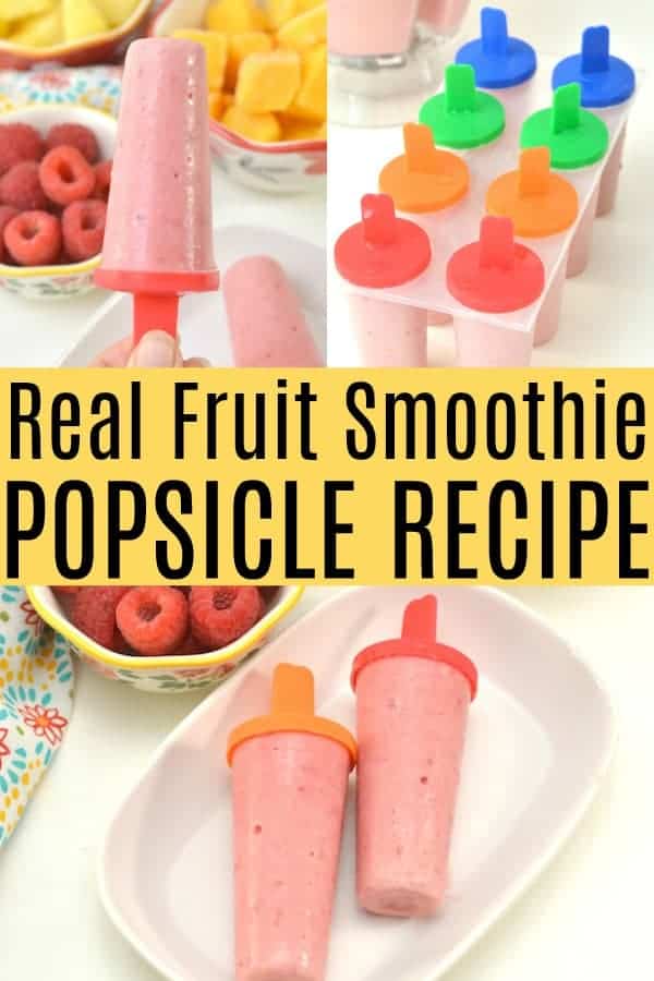 Real Fruit Smoothie Popsicle Recipe - raspberry mango and pineapple