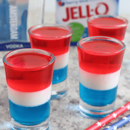 Layered Jello Shots for of July: White and Blue
