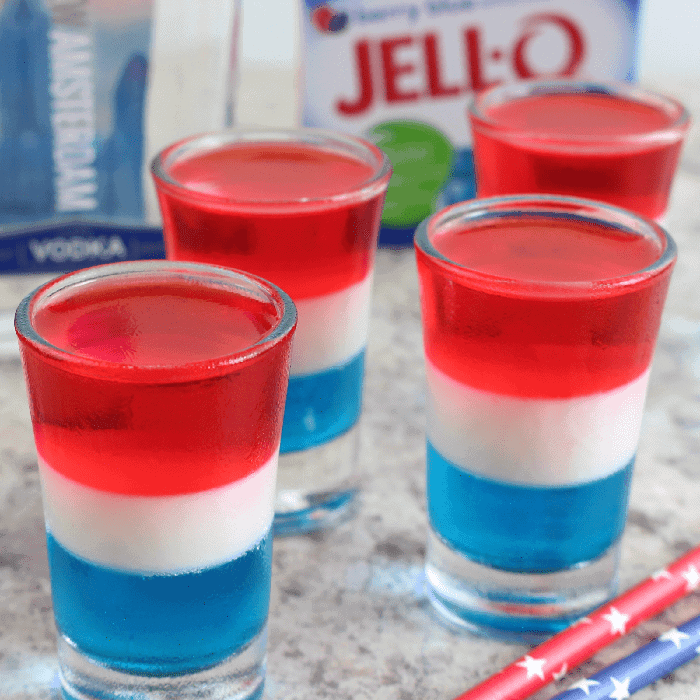 Layered Jello Shots For Fourth Of July Red White And Blue