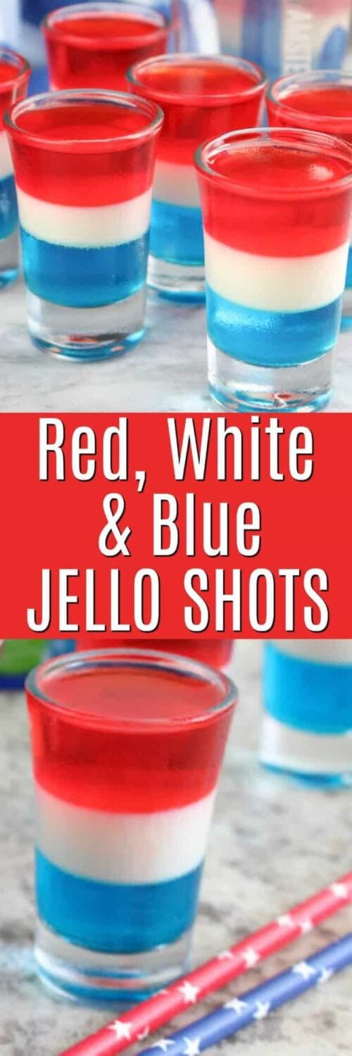Layered Jello Shots for Fourth of July: Red, White and Blue