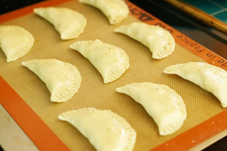 Bake Pizza Empanada on silicon baking mat