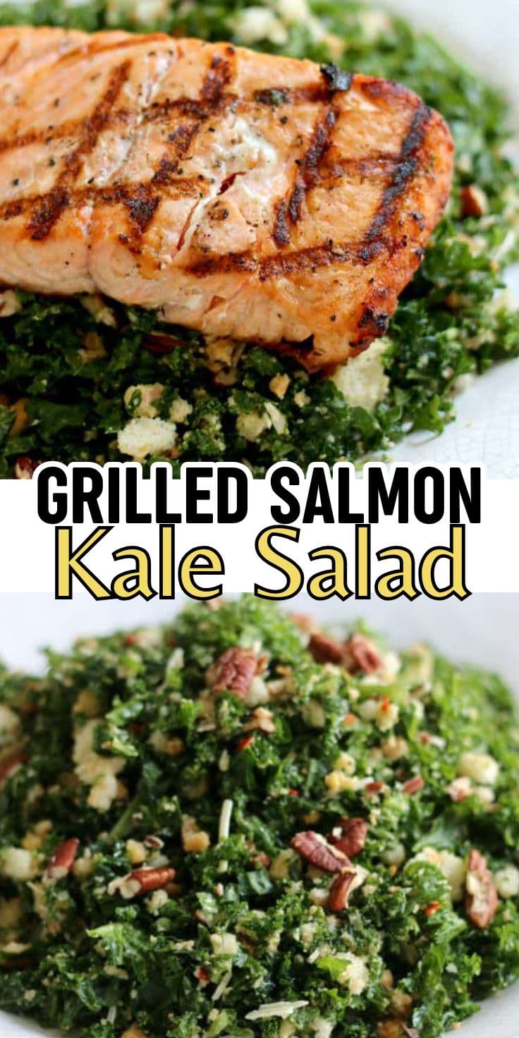 grilled salmon kale salad pin.