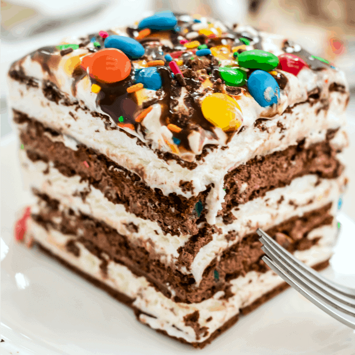 Easy M&M Cake Recipe for July 4th - Mom Loves Baking