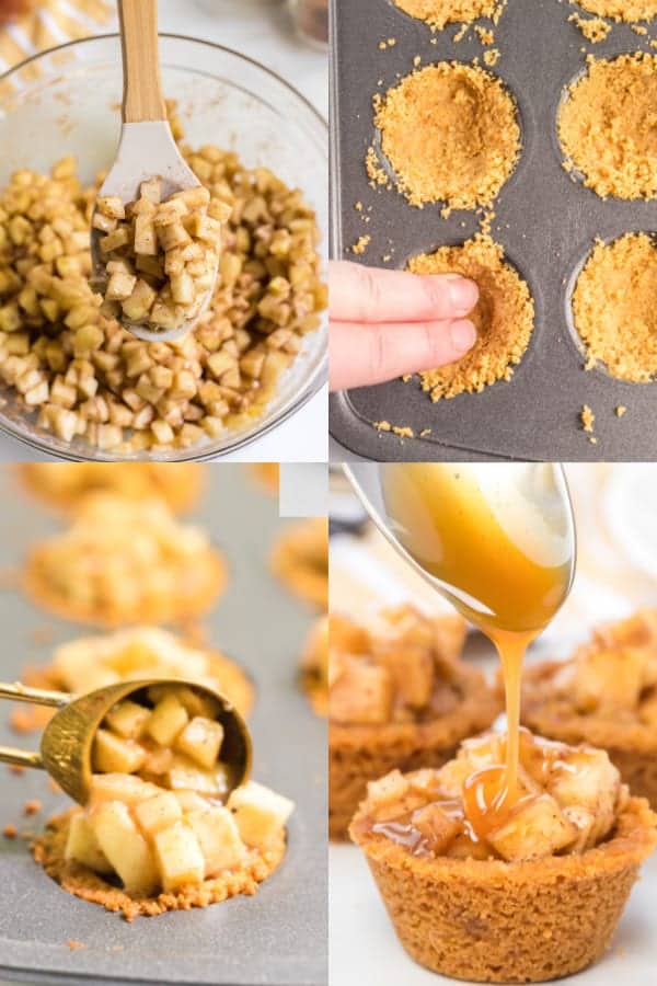 How to make caramel apple crisp bites