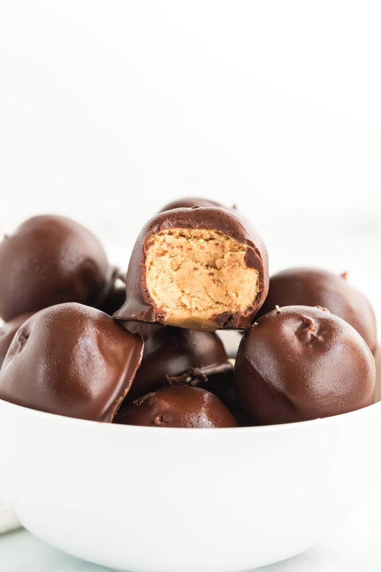 Chocolate Covered Peanut Butter Balls (No Bake) Princess Pinky Girl