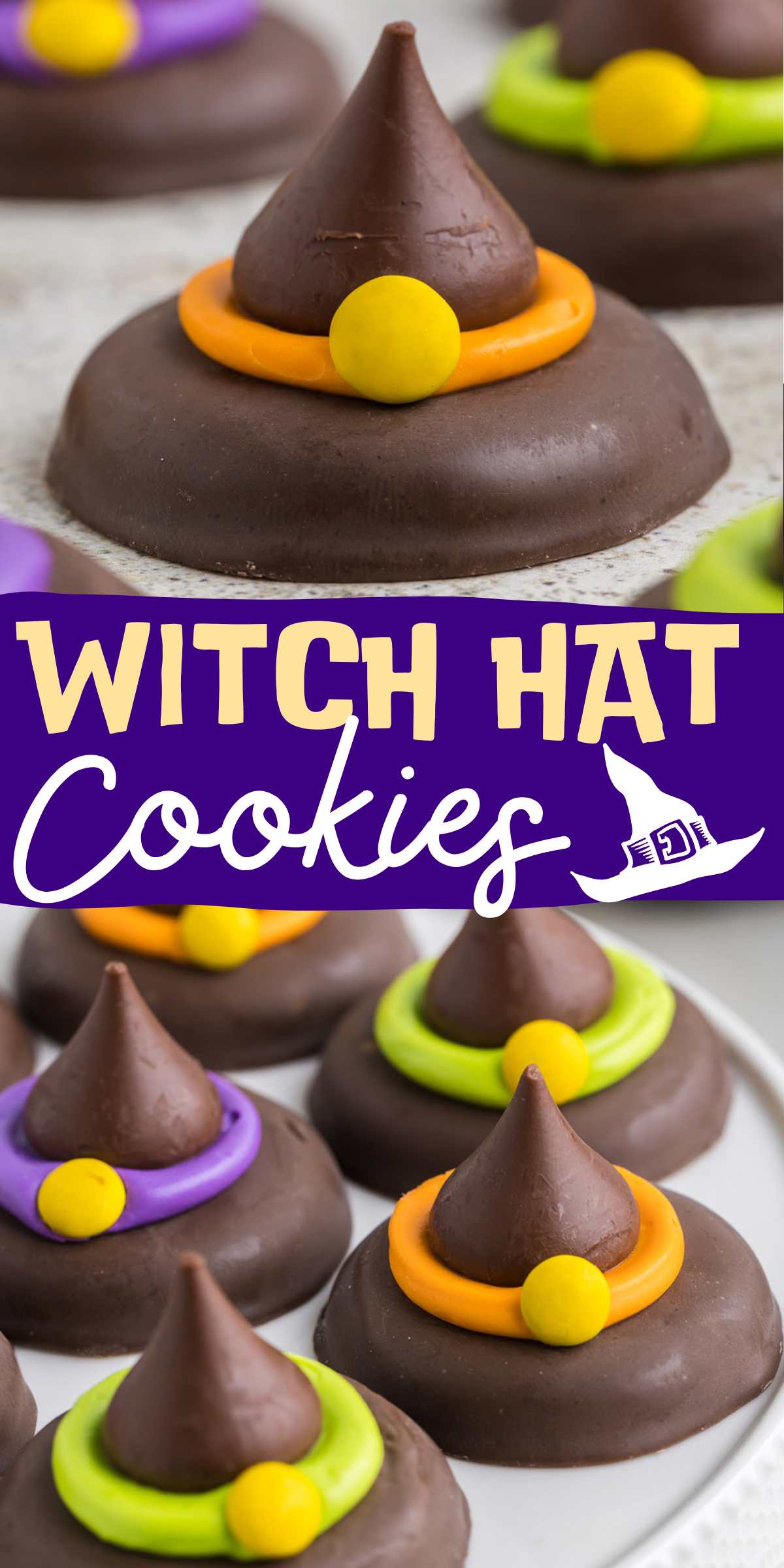 Witch Hat Cookies pinterest image