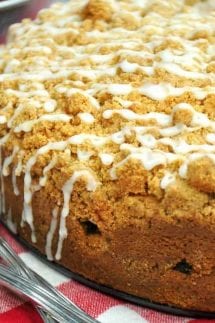 Cinnamon Apple Crumb Cake whole cake square featured
