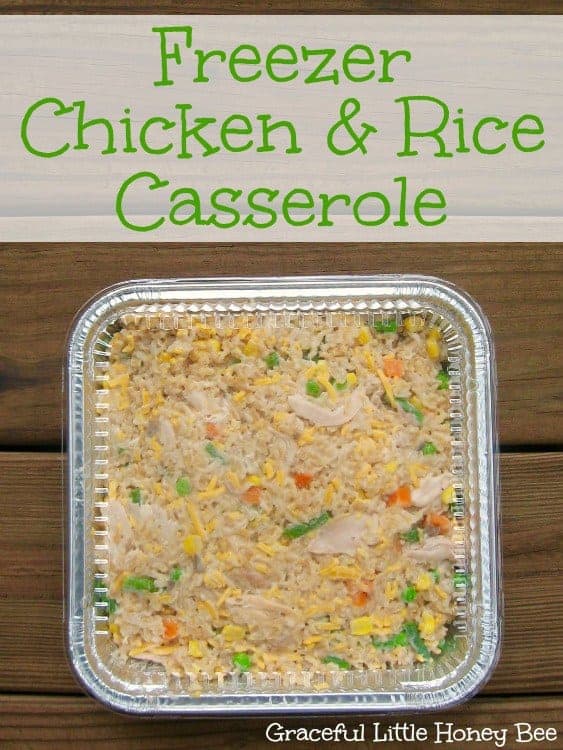 Freezer Chicken and Rice Casserole by Graceful Little Honey Bee | 30 Days of Freezer Meals