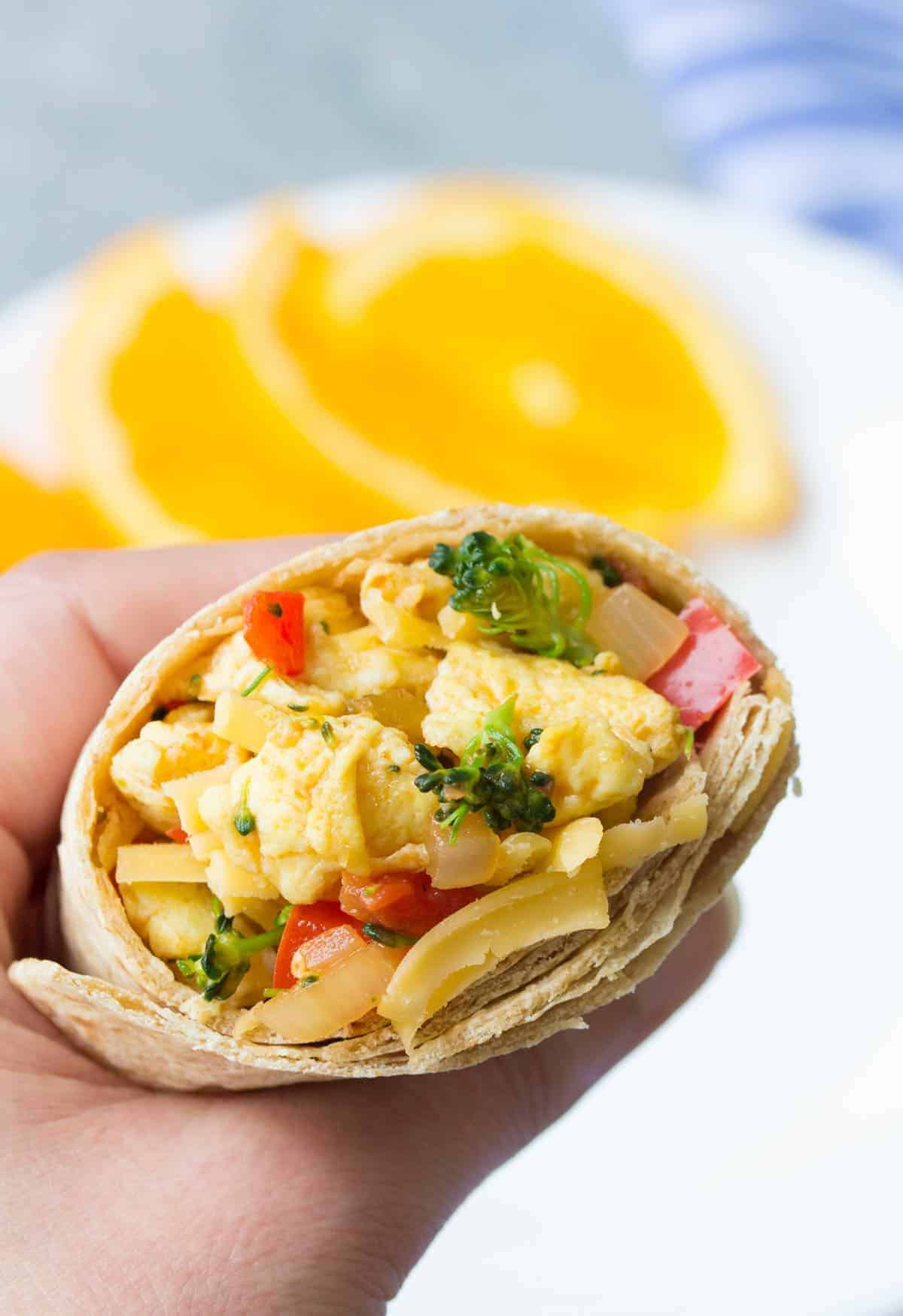 Freezer Vegetable Breakfast Burritos by Kristine's Kitchen