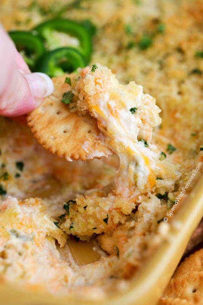 Jalapeno Popper Dip by Spend With Pennies | Make Ahead Appetizer Recipe Ideas