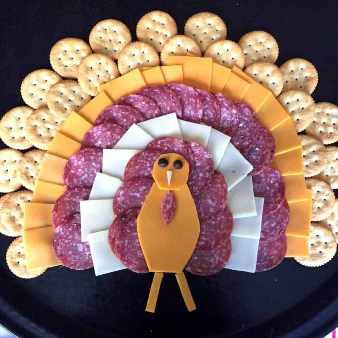Thanksgiving Turkey Cheese Platter | Make Ahead Appetizers for Thanksgiving Entertaining