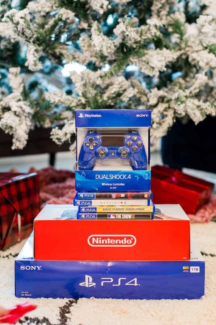 Video games under a Christmas Tree