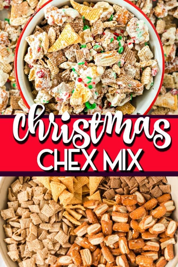 Christmas Chex Mix recipe- sweet, salty and peppermint