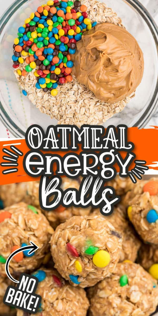 Monster Cookie Oatmeal Energy Balls Pinterest image