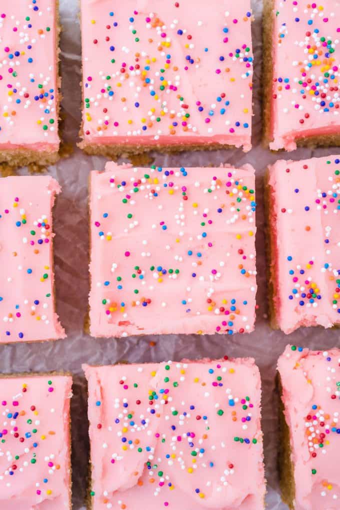 squares sugar cookie bars