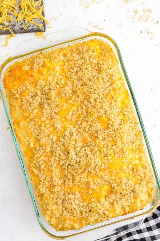 Baked Mac and Cheese full casserole dish