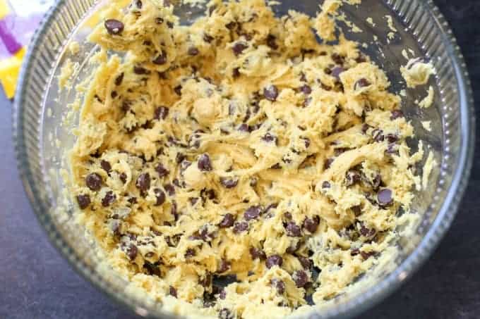 Chocolate Chip Cookie Dough in a bowl 