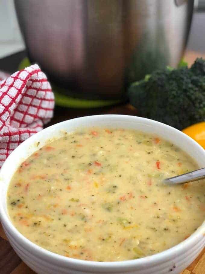 Vegetable Chowder in a white bowl
