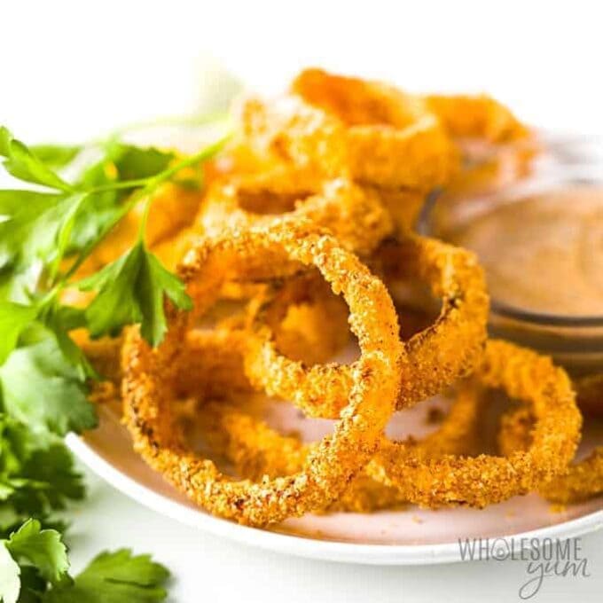 Air Fryer Onion RIngs by Wholesome Yum