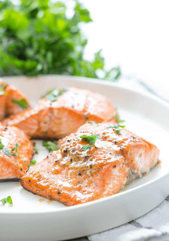 Air Fryer Salmon with Brown Sugar Glaze by Simply Made Recipes 