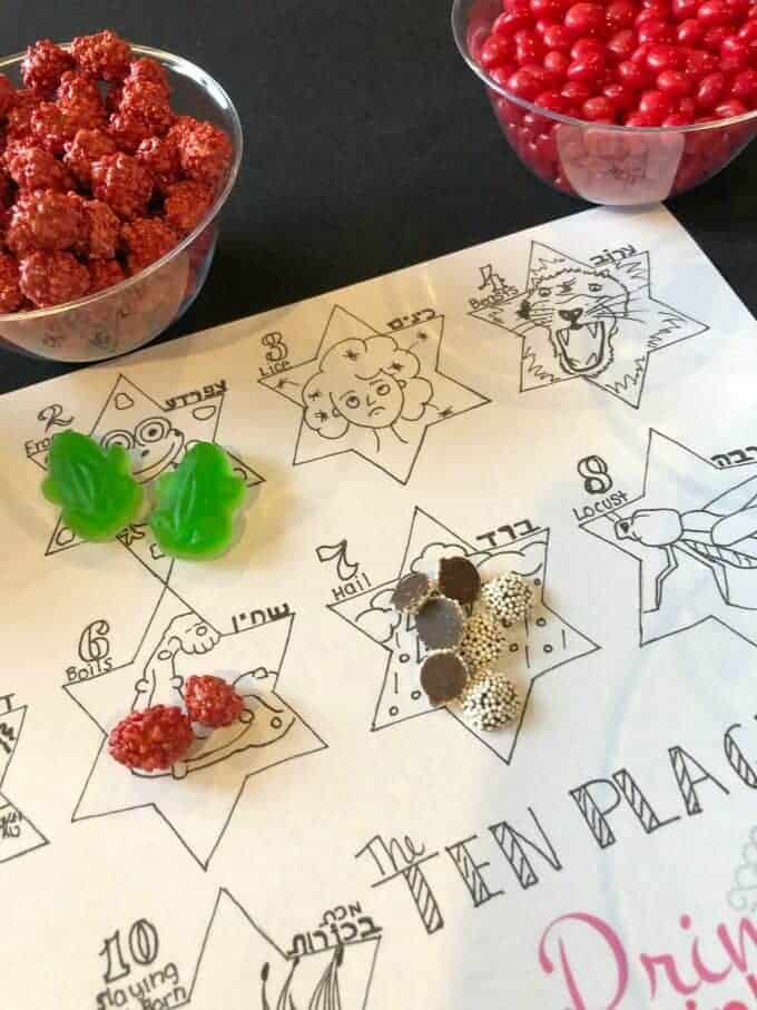 Candy Seder Game with the 10 plagues