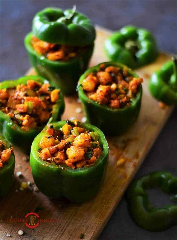 Shrimp Stuffed Bell Peppers by Food Is Terminal 