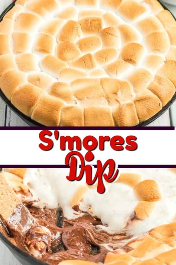 s'mores dip pin for pinterest