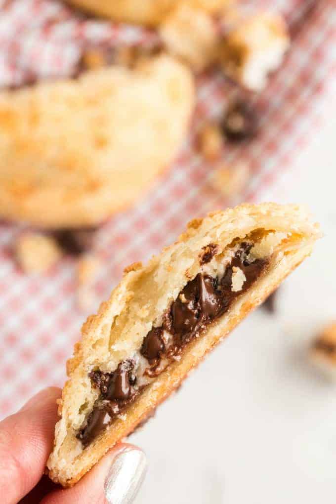 s'mores hand pies broken open