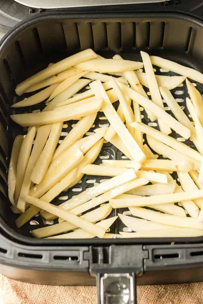 potatoes sliced in an air fryer