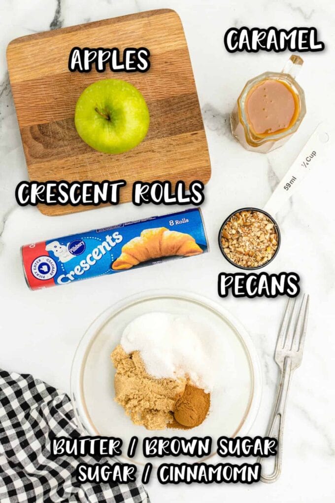 ingredienser til æbletærtebid