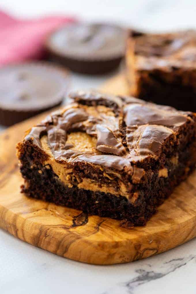 Peanut Butter Brownies {Fudgy and Chewy} - Princess Pinky Girl