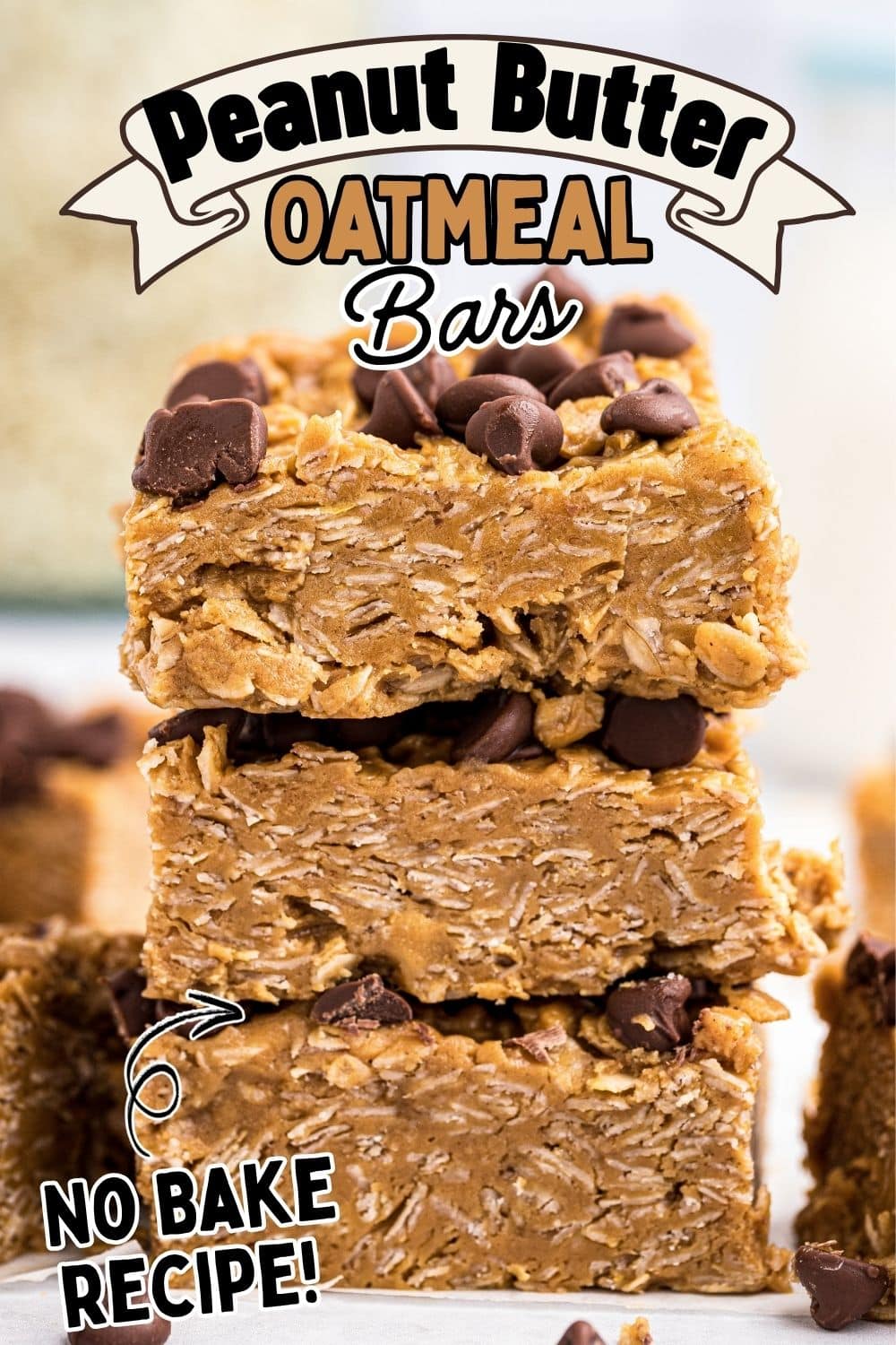 No Bake Peanut Butter Oatmeal Bars Pin 2