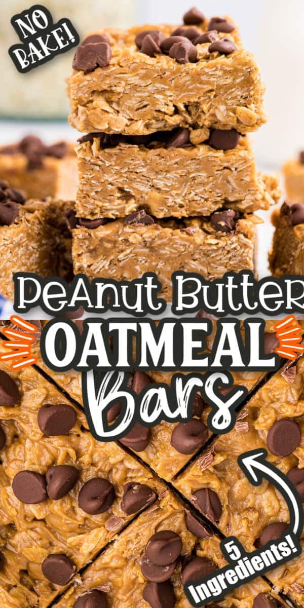 Peanut Butter Oatmeal Bars Pinterest Image