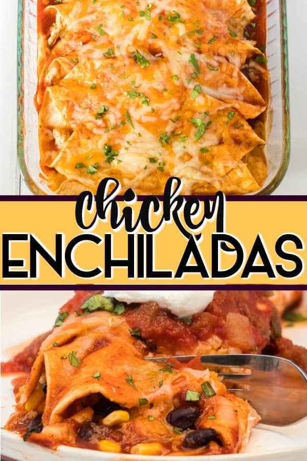 easy Chicken Enchiladas recipe pinterest image