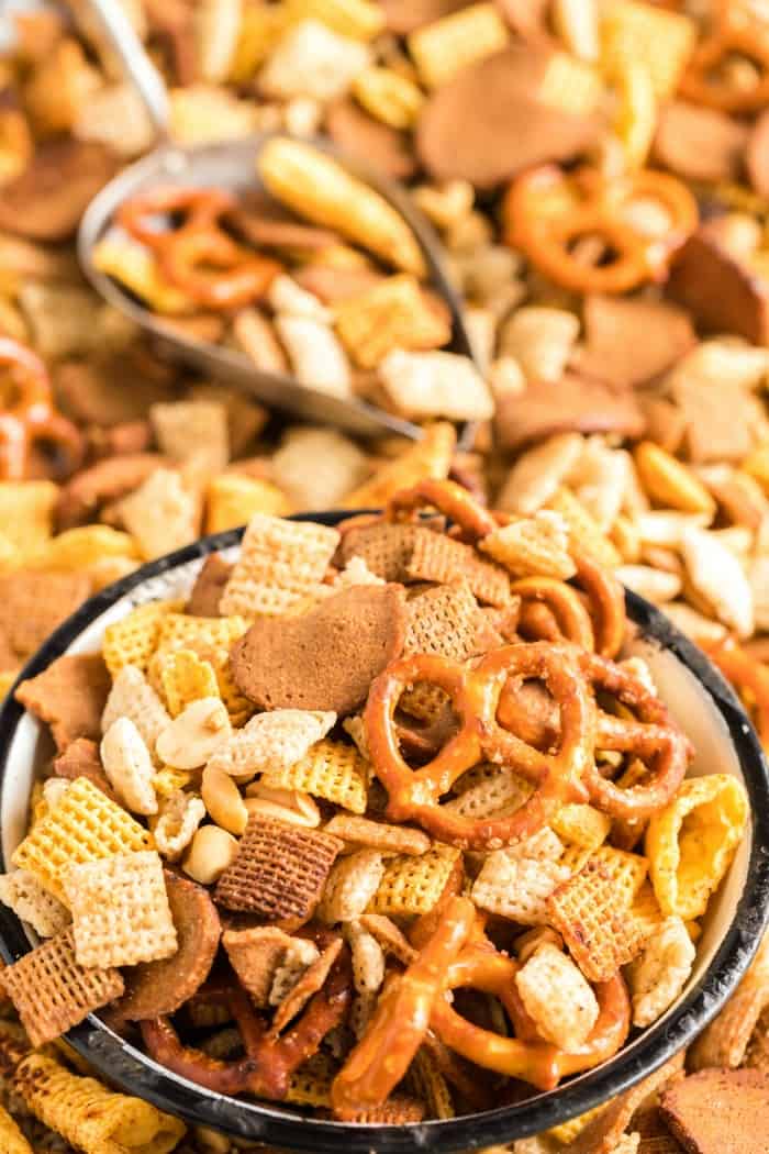 chex mix in a bowl