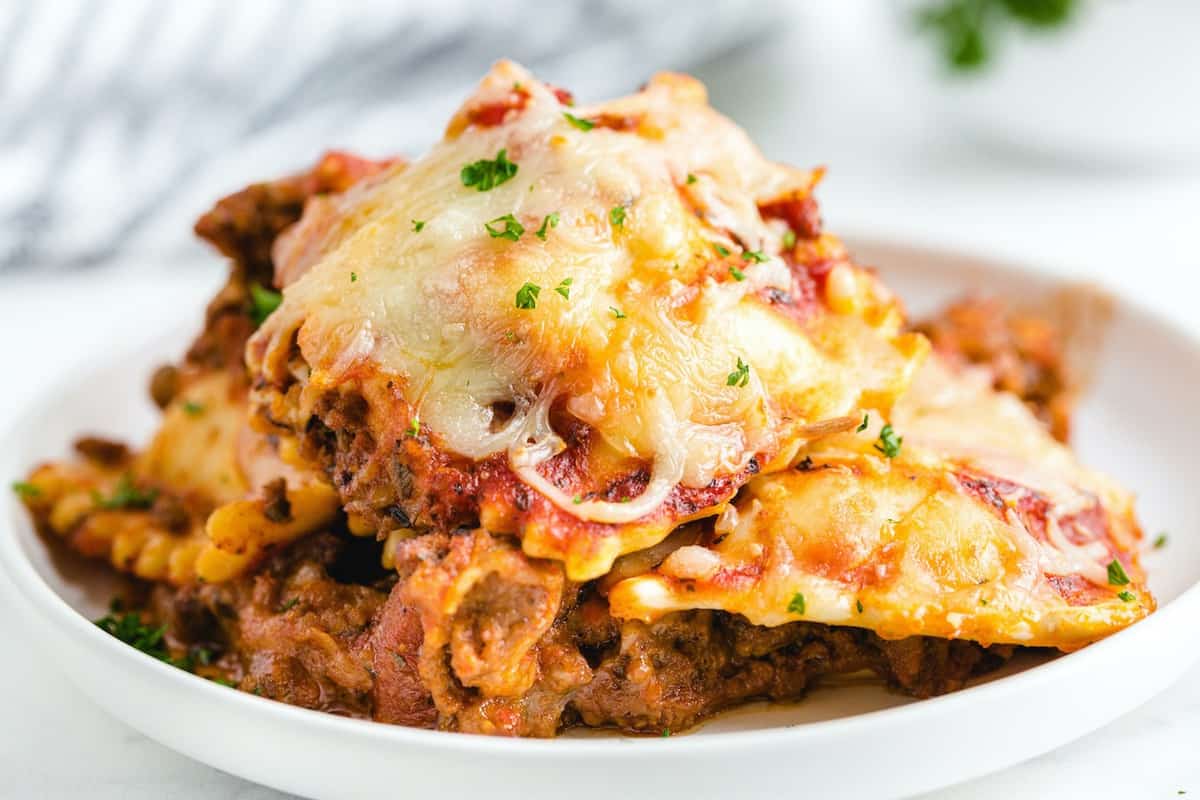 ravioli lasagna on a plate