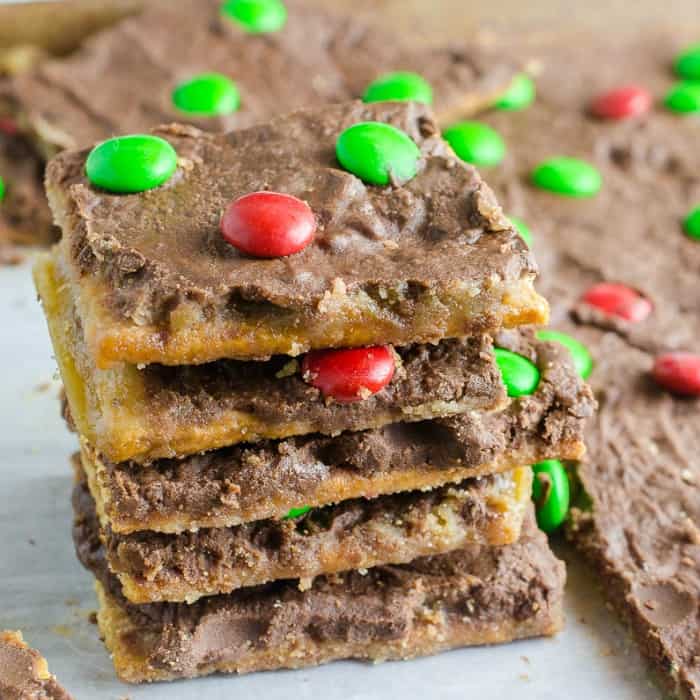 Christmas/Holiday Chocolate Grahams with Mini M&Ms